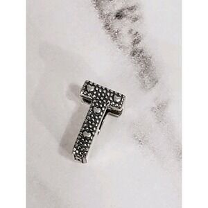 PANDORA OPEN LETTER T ALPHABET CHARM WITH HEART PATTERN - 797474 (TDW043399)